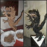 escultura feita de resto de madeira mdf