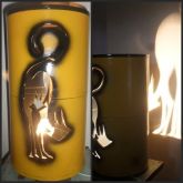 luminária em mdf e rolo de papelão