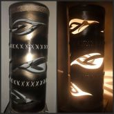 luminária em mdf e rolo de papelão