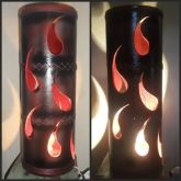 luminária em mdf e rolo de papelão